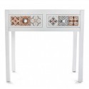 console d entree blanche 2 tiroirs motif oriental versa marrakech