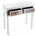 console d entree blanche 2 tiroirs motif oriental versa marrakech