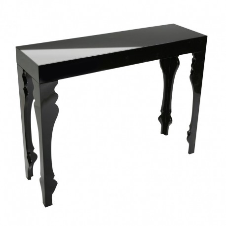 Table console baroque noir laqué Versa