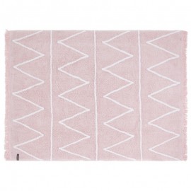 Tapis rose pastel coton lavable en machine Lorena Canals Hippy 120 x 160 cm