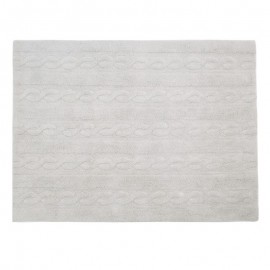 Tapis gris clair lavable en machine Lorena Canals Trenzas 120 x 160 cm