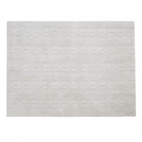 tapis gris clair lavable en machine lorena canals Trenzas 120 x 160 cm