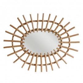 miroir oval en rotin hk living 60 x 45 cm