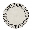 tapis rond coton noir et blanc alphabet abc lorena canals 150 cm