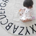 tapis rond coton noir et blanc alphabet abc lorena canals 150 cm