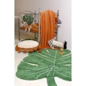 Tapis feuille tropicale verte coton lavable Lorena Canals Monstera Leaf