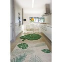 Tapis feuille tropicale verte coton lavable Lorena Canals Monstera Leaf