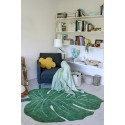 tapis feuille tropicale verte coton lavable  machine lorena canals monstera leaf