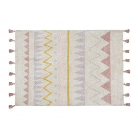 tapis enfant coton lavable machine rose ethnique aztec lorena canals 