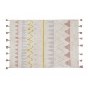 Tapis enfant coton lavable ethnique Aztec Lorena Canals rose pastel