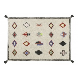 Tapis lavable coton écru motifs Lorena Canals Naador