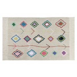 Tapis lavable beige motifs Lorena Canals Kaarol