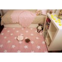 tapis chambre fille rose etoiles blanches coton lorena canals 120 x 160 cm