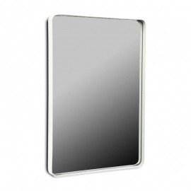Rechteckiger Wandspiegel aus weißem Metall 60 x 40 cm Versa