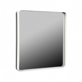 Quadratischer Wandspiegel mit weißem Metallrahmen 50 x 50 cm Versa