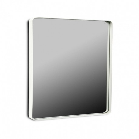 Miroir mural carré cadre métal blanc 50 x 50 cm Versa