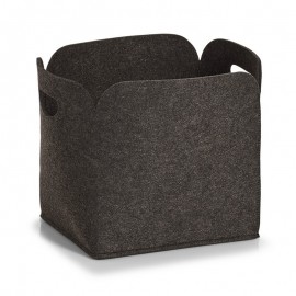 Corbeille rangement feutrine grise anthracite Zeller