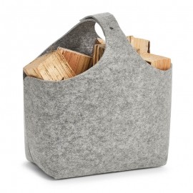 Grand panier rangement feutrine Zeller gris