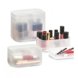Stapelbare Kosmetik-Aufbewahrungsboxen aus durchscheinendem Kunststoff von Zeller