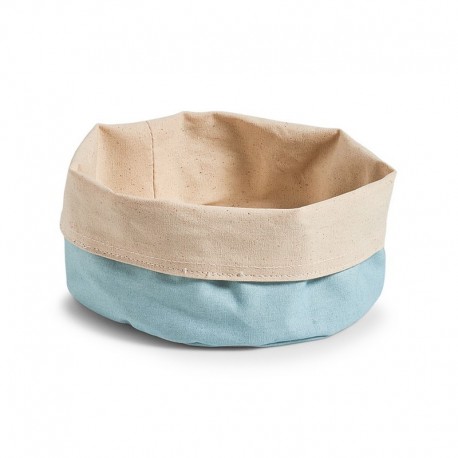 Corbeille en tissu coton bleu menthe crème Zeller D 20 cm