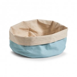 Grande corbeille en tissu coton bleu menthe crème Zeller D 25 cm