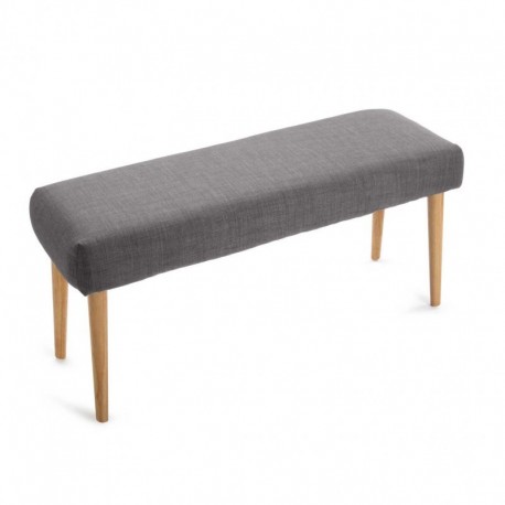 Banc en bois tissu lin gris Versa 96 cm