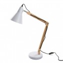 Lampe de bureau design scandinave bois métal blanc Versa