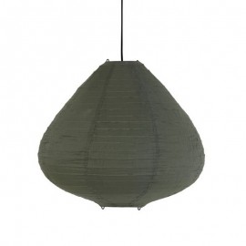 Suspension lanterne tissu coton vert kaki HK Living D 65 cm