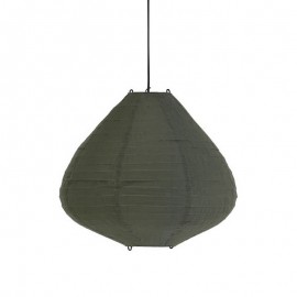 Suspension lampion tissu coton vert kaki HK Living D 50 cm