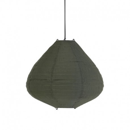 suspension lampion tissu coton vert kaki hk living VLK2003