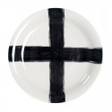 assiette de service design blanche croix noire hk living D 43 cm