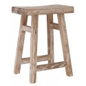 Tabouret bois de teck recyclé style campagne brut artisanal HK Living