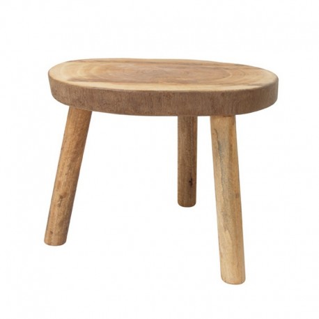 Table basse ronde tranche de tronc de bois de manguier HK Living