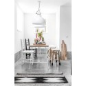 hk living tapis noir et blanc en laine tisse a la main kelim TAP0865