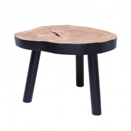 Table basse bois manguier brut HK Living noir